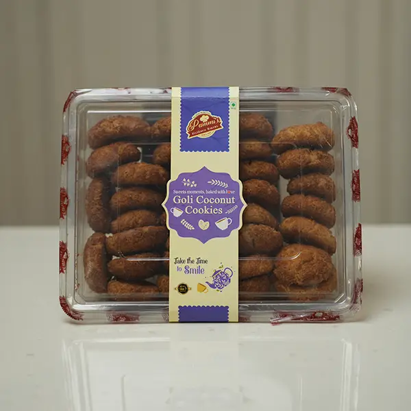 Pammi’s Bakers Goli Coconut Cookies – round, crunchy, and coconut-rich.