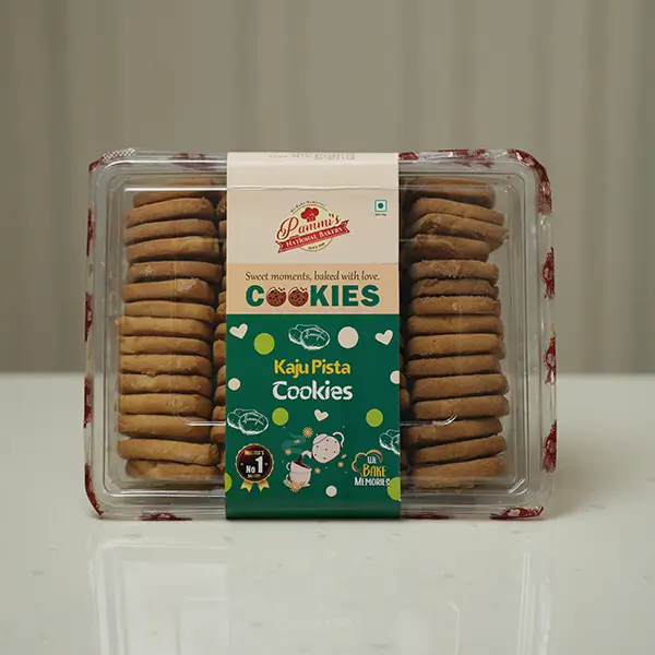 Nut-rich Kaju Pista Cookies freshly baked for everyday snacking.